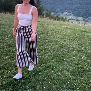 Comfy H&M Black and White Striped Ankle Trousers